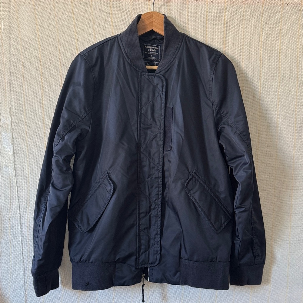 Abercrombie & Fitch Navy Blue Bomber Jacket